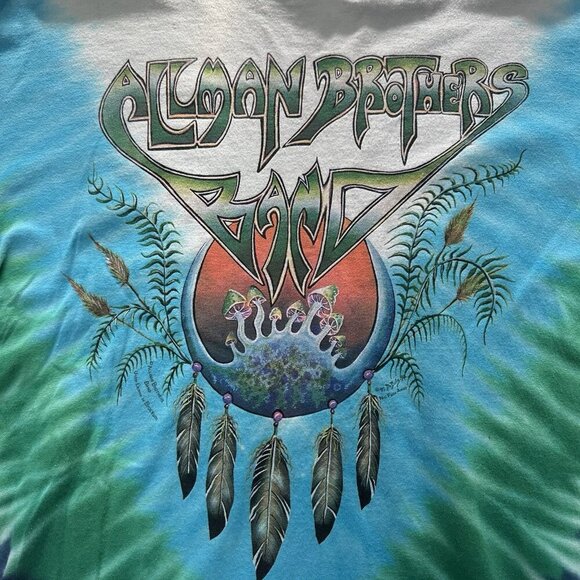 Vintage Allman Brothers Band Tour Concert T-Shirt XL Tie Dye All Over Design - Picture 3 of 8